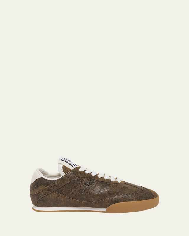 Kick Crackled Leather Retro Low-Top Sneakers